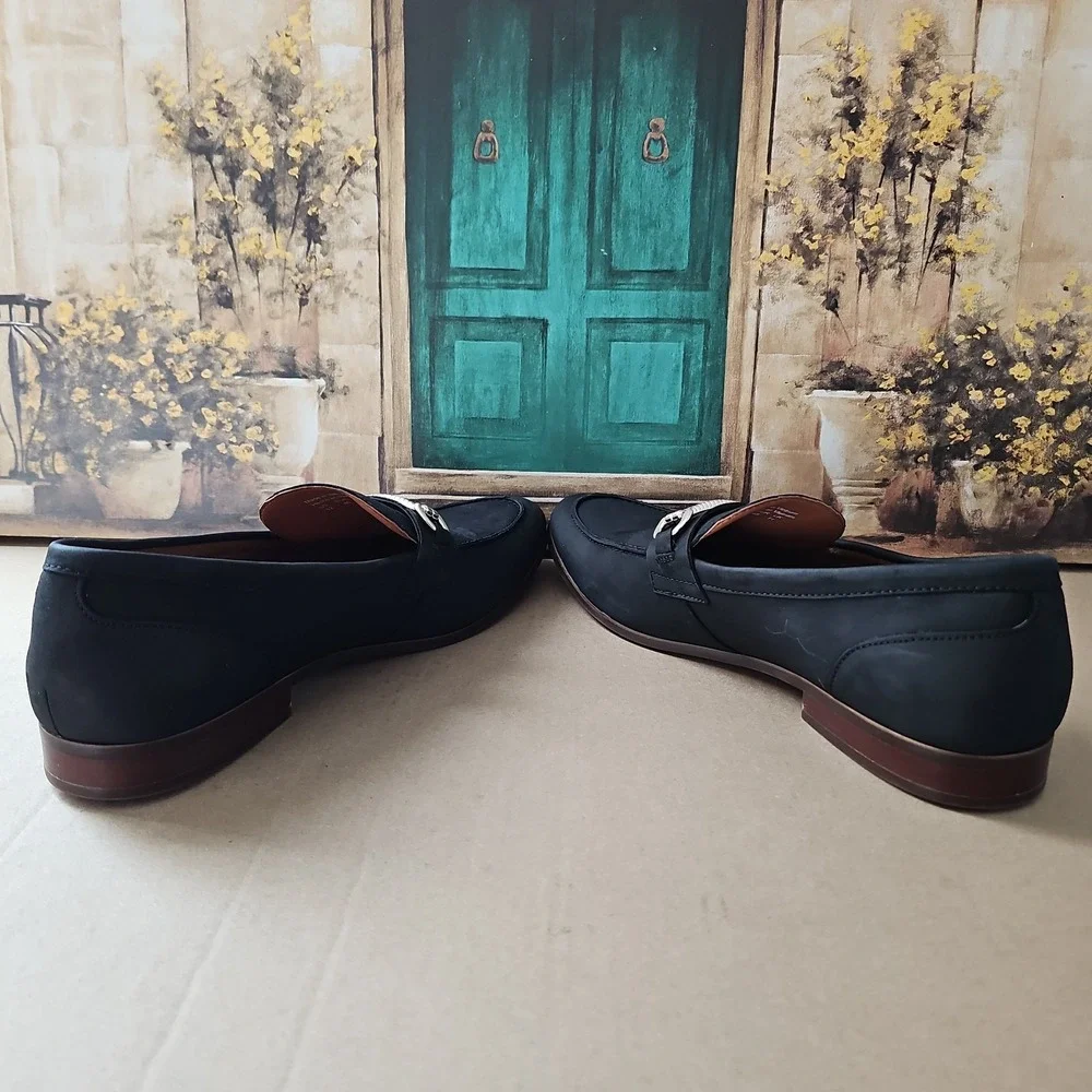 Aldo Blue Nubuck Suede Horse Bit Loafer US Men's 12 Slip On Shoes